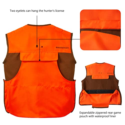image for BASSDASH Upland Game Field Water-Resistant Bird Hunting Vest with Mult