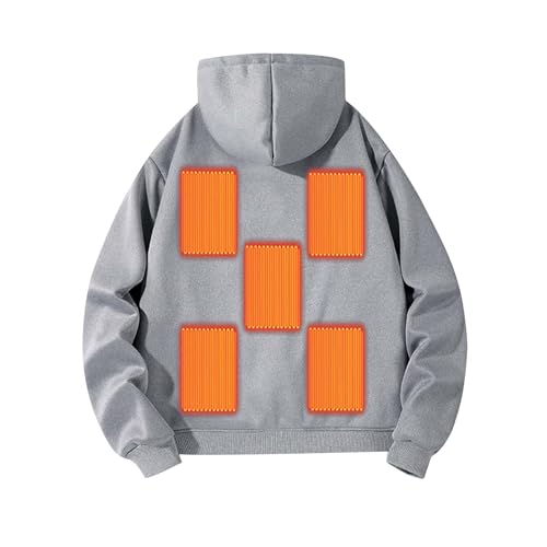 TRCELECTROP Heated Hoodie for Men Winter Warm Hooded Sweatshirt without Battery Heating Sweatshirts Pullover Tops with Pocket Grey - image 2