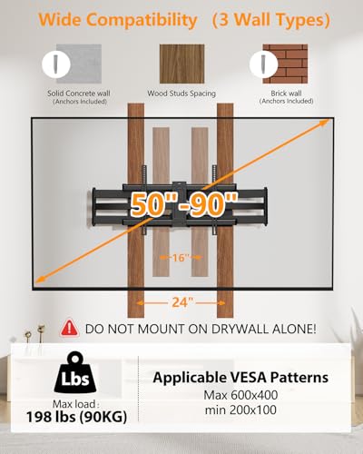 Heavy Duty Long Arm TV Wall Mount with 43