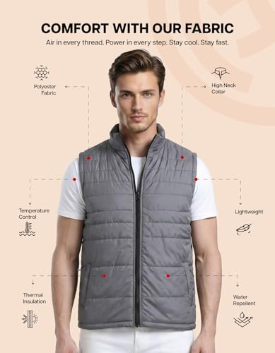 Image of Scott International Winter Puffer Jacket | Sleeveless Water Repellent Quilted Padded | Lightweight Winter Wear | Mens Jacket | Men's Polyester Sleeveless with Pocket | Jackets for Men Stylish