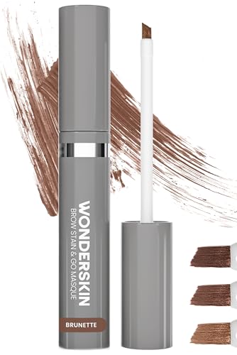 Wonderskin Wonder Blading Brow Stain & Go Masque - Long Lasting Eye Brow Tint Transfer Proof and Smudge Proof Eyebrow Tint Stain (Brunette)