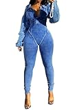 DINGANG Fall Outfits for Women's Sexy One Piece Jumpsuits Lantern Long Sleeve Bodycon Ribbed Romper
