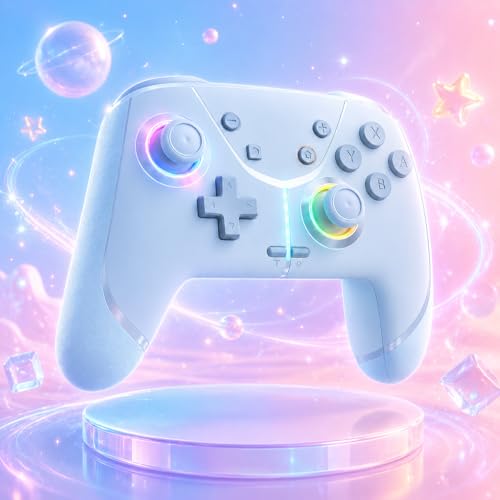 Image of Switch Controller, Wireless Pro Controller for Nintendo Switch 2 /Switch /Lite /OLED, Bluetooth controllers Compatible with iPhone /Mac /iPad /iOS /Android /Phone /PC /Steam and TV with Programming /RGB4 /Vibration / 3 Turbo Modes /6-Axis /Motion (Blue)
