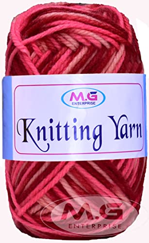 Image of M.G ENTERPRISE Knitting Yarn Thick Chunky Wool, Deep Strawberry 300 gm Best Used with Knitting Needles, Crochet Needles Wool Yarn for Knitting. by M.G ENTERPRISE