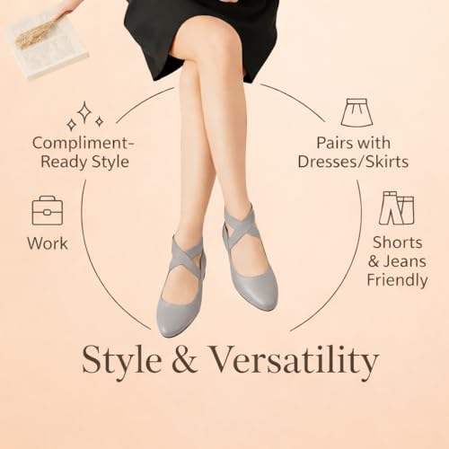 Image of EMMA NEW YORK Ankle Strap Flats for Women, Women Flat Ballerina Shoes, Women's Ballet Flats with Strap