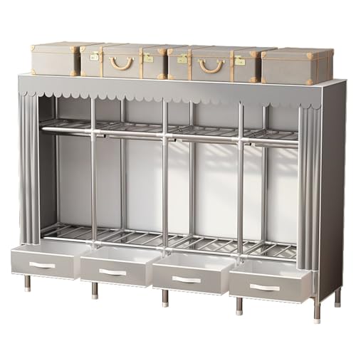 KASYANKA ���[�h���[�u �n���K�[���b�N �J�o�[�t�� �N���[�b�g �m�����b�N �����o���t�� ���a19mm�̃X�`�[���p�C�v ��e�� ��� �J�[�e���� �h�o �h�� �ϋv�� �ȃX�y�[�X �O���[ ��198X���s45X����170CM