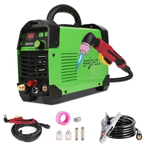 Cortador de plasma 50 Amp Non-Touch Pilot Arc máquina de corte por plasma, 240 V, corte máximo 16 mm, corte transparente, 12 mm, con juego consumable de pantalla digital, actualización CUT50L