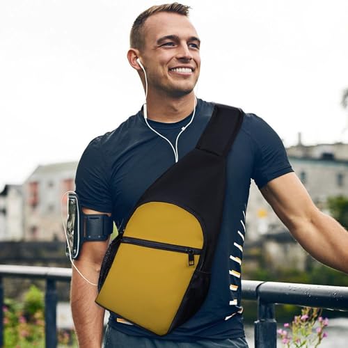 Bolso cruzado natural amarillo para senderismo y viaje miniatura 3