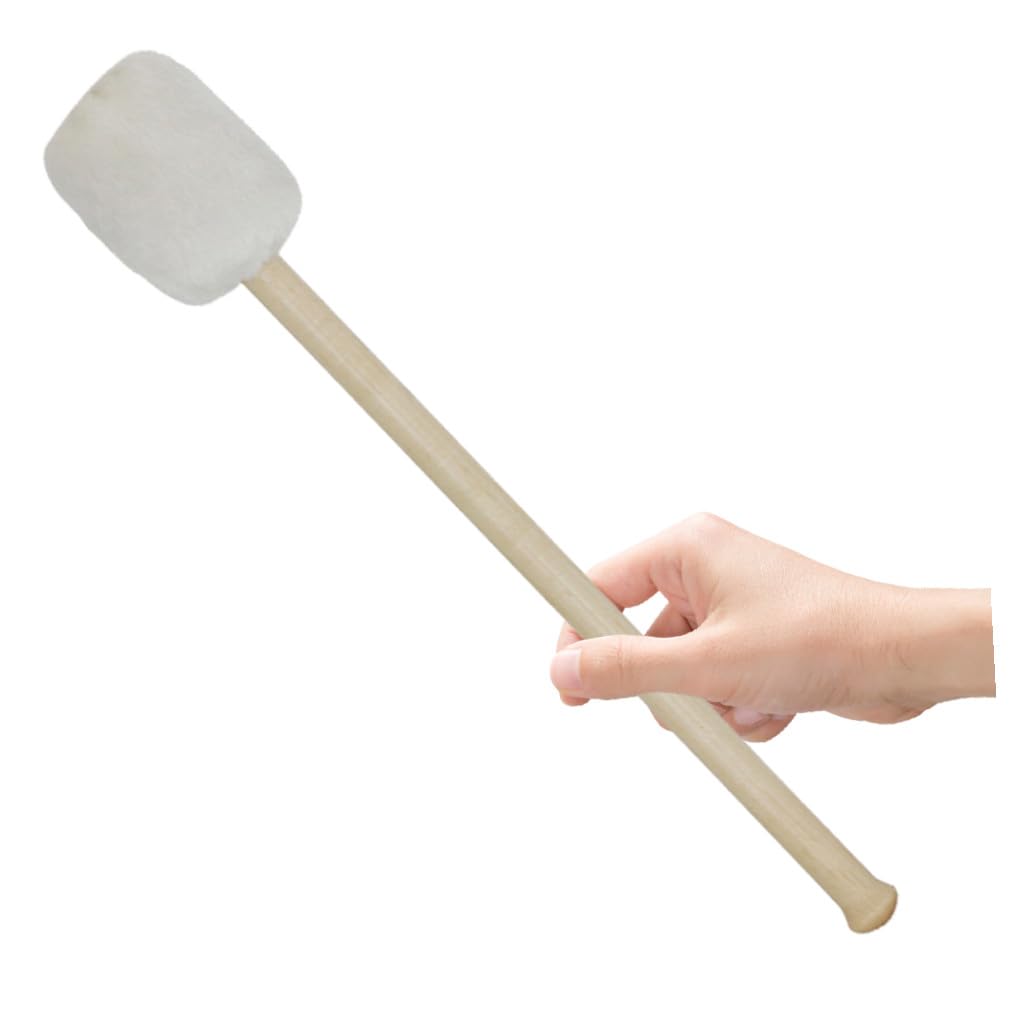 BESPORTBLE 1 Juego Martillo de Bombo Grande Baquetas y Mazos de Batería Cabeza de Cachemira Antideslizante Mango de Madera para Principiantes y Músicos en Conciertos