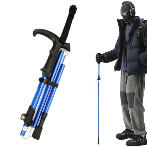 Sticks de Trekking - Mecanismo Plegable para Caminar Sticks | Pasta de Senderismo t-Man-tandle | Cadeos fáciles de Senderismo para Aventuras al Aire Libre, montañismo, Campamento y Senderismo