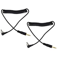 Akozon 2 Stück Blitz PC Sync Kabel Blitzkabel Universal Synchronkabel Verbindungskabel 3,5mm auf Stecker Flash PC Sync Kabel Aufgerolltes Kabel mit Schraubverschluss für Digitalkameras