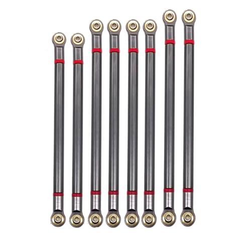 for Axial for SCX10 1/10 8PCS 313MM Wheelbase Aluminum Alloy Link Plastic Rod End Unassembled Kit RC Crawler Car Parts Accessories RC Car Accessories(Titanium)