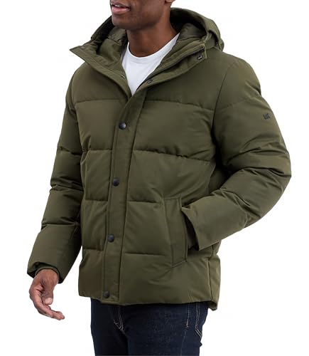 Image of Michael Kors Men's Heavyweight Mens Puffer Jacket With Hood, Water Resistant