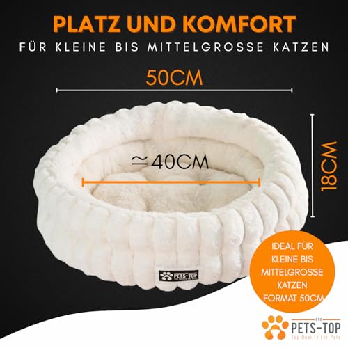 One-PETS-TOP-Katzenbett-Flauschig--Katzenkissen-Rund-Weich--Cat-Bed-Waschbar--Schlafplatz-fur-Katze-Kleine-Hunde--rutschfest-Weis-50cm | Dealmeister.io Alt tag für bilder post titel