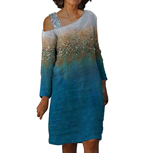 Robe noire femme imprimé art bloc de couleurs chic et ample à manches longues