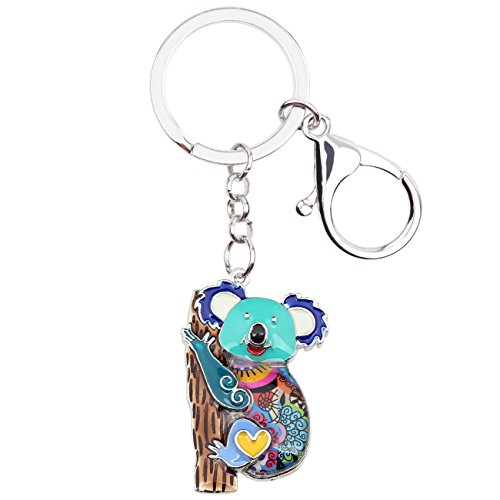 WEVENI Cute Alloy Australia Koala Bear Keychain Charms Jewelry for Women Girls Bag Car Wallet