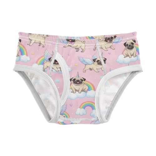 ODAWA Cute Pugs Wings Unicorn Soft Underwear Briefs Tagless Toddler Boy Underwear 2T