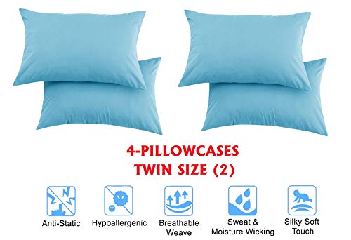 Elegant Comfort Luxury Soft Bed Sheets 1500 Premium Hotel Quality Microfiber Softness Wrinkle and Fade Resistant (6-Piece) Bedding Set, Full, Aqua Blue