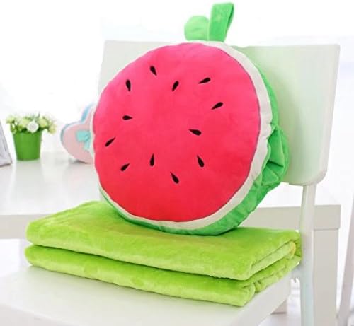 Cute Cartoon Fruits Plush Toys Throw Pillow Blanket Set with Hand Warmer 3 In 1 Design for Home, Office ,Aircraft,Travel