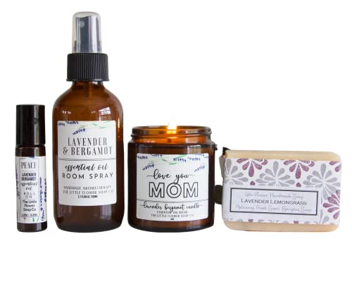 Birthday Gift Set - Handmade Lavender Essential oil gift box for women - housewarming gift by The Little Flower Soap Co