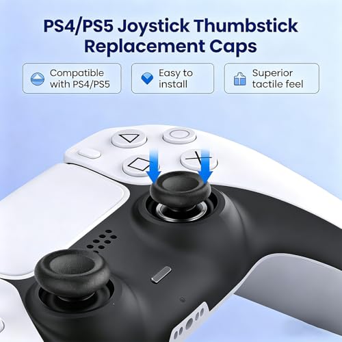 Image of 8 PCS Joystick Replacement Cap Thumb Grips for PS5 /PS4 Controller, Anti-Slip Thumbstick Replacement Parts,3D Analog Cap Replacement Parts