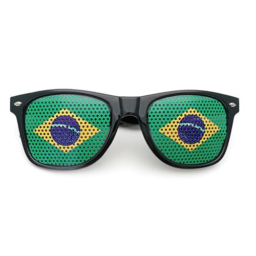 Fan cheering glasses, flag sunglasses, classic patriotic element sunglasses (2 pairs) (Brazil)