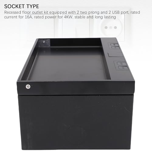 Boîte de sortie de sol noire design premium avec ports de charge USB - 5