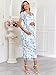 CYCLAMEN 2025 Maternity Mesh Dress 2 Piece Round Neck Pregnancy Dresses Baby Shower Wedding Guest Cocktail Party Short Sleeves, Short Sleeves, Floral1: White & Blue, M
