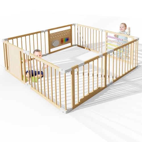 Baby Laufgitter klappbar 160x160x61cm Laufstall Holz Kinder...