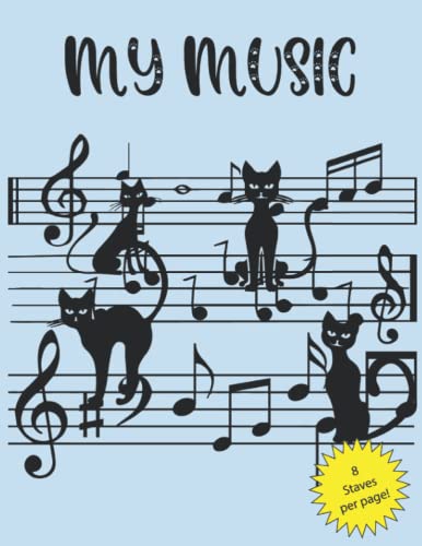 Music Composition Notebook: Fun Cat Music Notebook [Staff Paper]