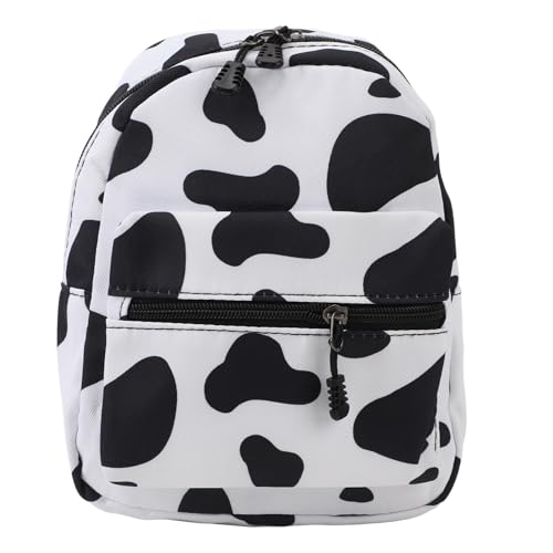 Mini Mochila, Mochila Universitária Estudante Moda Vaca Padrão Multi Compartimento Mochila Estudante para Compras de Viagens Escolares