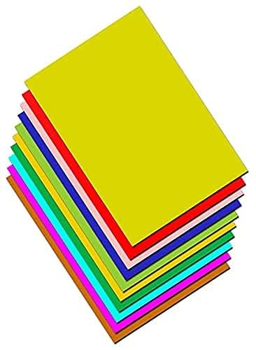 Eclet 40 pcs Color A4 Medium Size Sheets (10 Sheets Each Color) Art and Craft Paper Double Sided Colored set 245