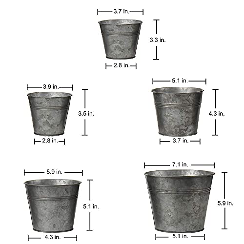 Briful-5-Size-Galvanized-Buckets-Rustic-Farmhouse-Metal-Bucket-Galvanized-Flower-Bucket-Home-Indoor-Outdoor-Decorative-Tin-Planters-37In39In51In59In71In Briful 5 Size Galvanized Buckets Rustic Farmhouse Metal Bucket Galvanized Flower Bucket Home Indoor Outdoor Decorative Tin Planters 37In39In51In59In71In