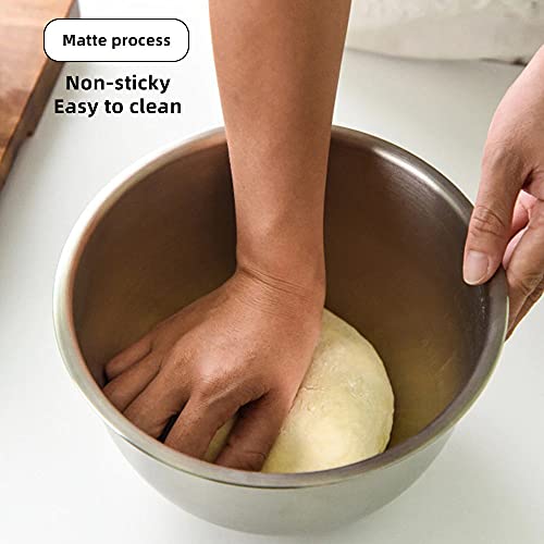 image for AtHomeBaking Stainless Steel Mixing Bowl - 10 inch - 5 Quart - Metal M