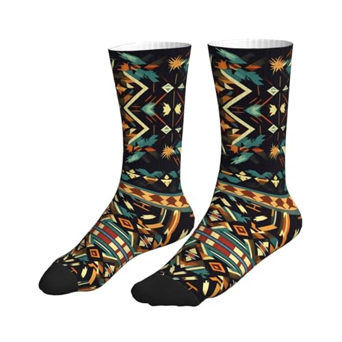 Native American Patterns Athletic Casual Socks Performance Breathable Comfy Heavy Cushion Crew Socks For Women Men3