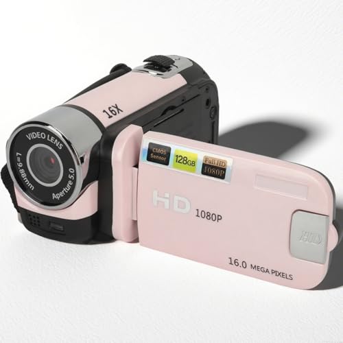 EIMSOAH Vintage Video Camera Camcorder, 16Mp Cam Corder, 1080P Digital Camera, 2.4 Inch Rotatable Screen Camcorder, 16X Zoom HD Video Recorder with Fill Light for Teens Beginner Adult