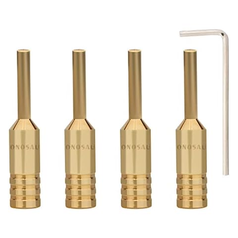 Monosaudio Audiophile Banana Plugs Pure Copper 4 Pcs Double Screw Locking Banana Plug Speaker Banana Plug Speaker Banana Connectors for 10Awg to 17Awg Speaker Wire with L-Form Hex Wrench(Gold Plated) Cover