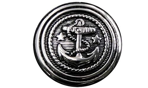 Bottoni argentati in metallo annerito, bellissimo motivo, realizzati in Germania, 20 mm (6 pezzi