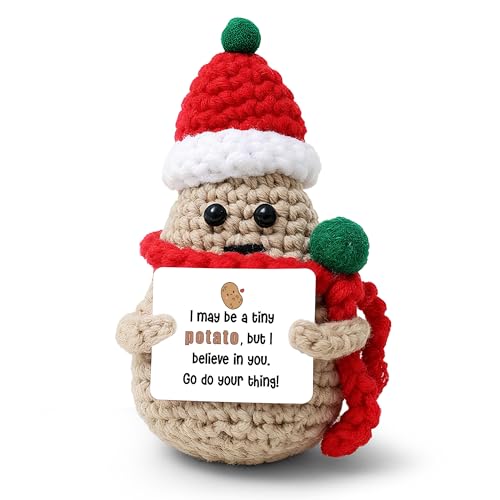 Muñeco positivo de papa crochet regalo navideño miniatura 1