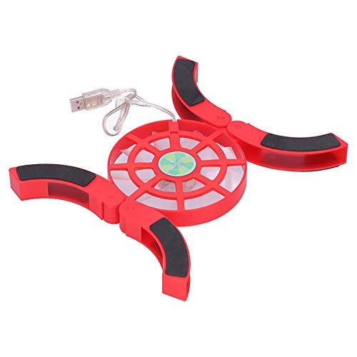 Laptop Cooler Cooling Pad, Folding Four Feet Design Laptop Cooler Fitting Double Fans for Computer Use(red)