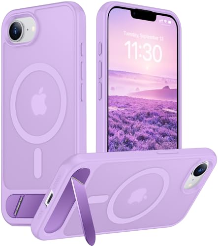 Image of Magnetic Compatible with iPhone 17e Case & iPhone 16e Case,[Built-in Invisible Kickstand][Compatible with MagSafe][Military Grade Shockproof] Slim Translucent Matte Case for iPhone 16e /17e 6.1 inch