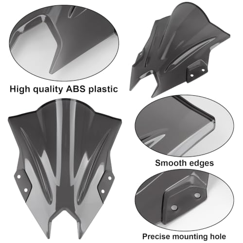 Image of Windshield for NINJA500 SE 2024 2025 2026, PSLER Windscreen Double Bubble Wind Deflector Protector Fairing for NINJA500 SE NINJA 500 2024 2025 2026 (Gray)