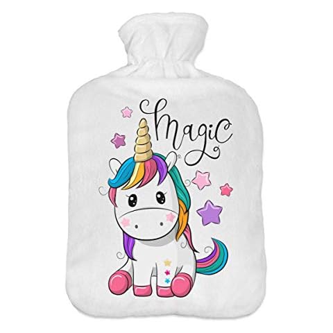 Bolsa de agua caliente con forro polar y botella de 2 litros Ferocity Unicornio Cover