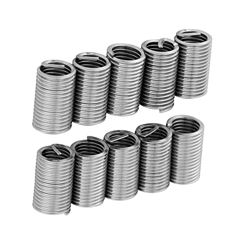Sunicon M8x1,25x3D Gewindeeinsätze, 10 Stücke Edelstahl Helicoil Drahtgewinde Schraubeinsätze Reparatur Werkzeug Set, für Automobile, Dampfturbinen Metall Kunststoff Verarbeitenden Industrie