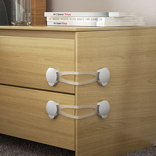 SAFELON 6 Stück Baby Safety Mehrzweckschlösser, kindersicheres Schrankschloss, Schubladenschloss, Kühlschrankschloss (Weiß) Cover