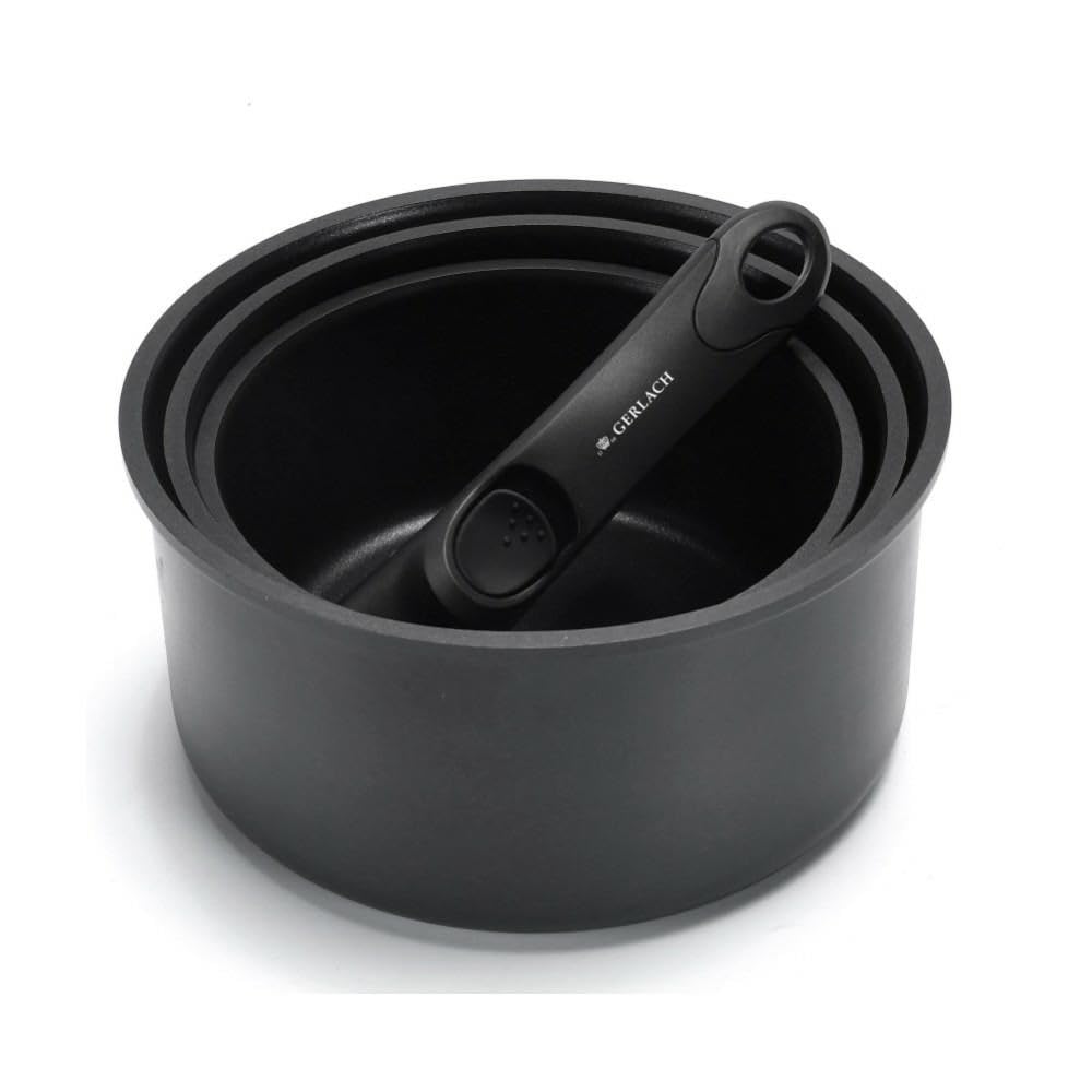 GERLACH SMART 4-PIECE COOKWARE SET SAUCEPANS 16/18/20 REMOVABLE HANDLE POTS POT