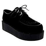 Viva Womens Double Platform Punk Goth Flatform Brothel Creepers Retro Shoes