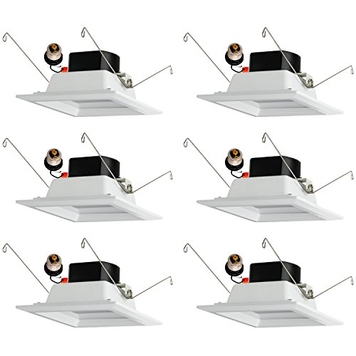 Sunlite LFX/RDL/5/6S/15W/DIM/40K/6PK Led 15W (85 Equivalent) RDL 6 inch Square Retrofit Downlight Light Fixture, 110° 4000K-4500K Cool White Light, Medium (E26) Base, 6 Pack Sunlite LFX/RDL/5/6S/15W/DIM/40K/6PK Led 15W (85 Equivalent) RDL 6 inch Square Retrofit Downlight Light Fixture, 110° 4000K-4500K Cool White Light, Medium (E26) Base, 6 Pack