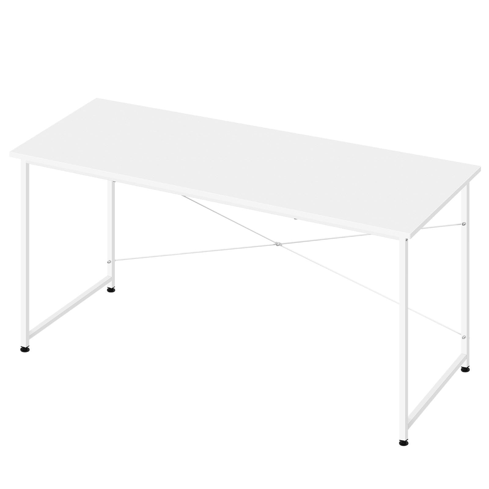 WOLTU Schreibtisch, Computertisch 140 x 60 cm, Weiß | Kompakte Kleiner Größe, mit Metallgestell, Aus Holzwerkstoff, für Homeoffice Schlafzimmer Wohnzimmer