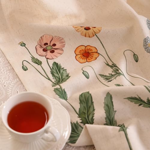 Image of ISAENNE Designer French Linen Printed Curtain,2 Panels,79 inchx53 inch-Serenity G